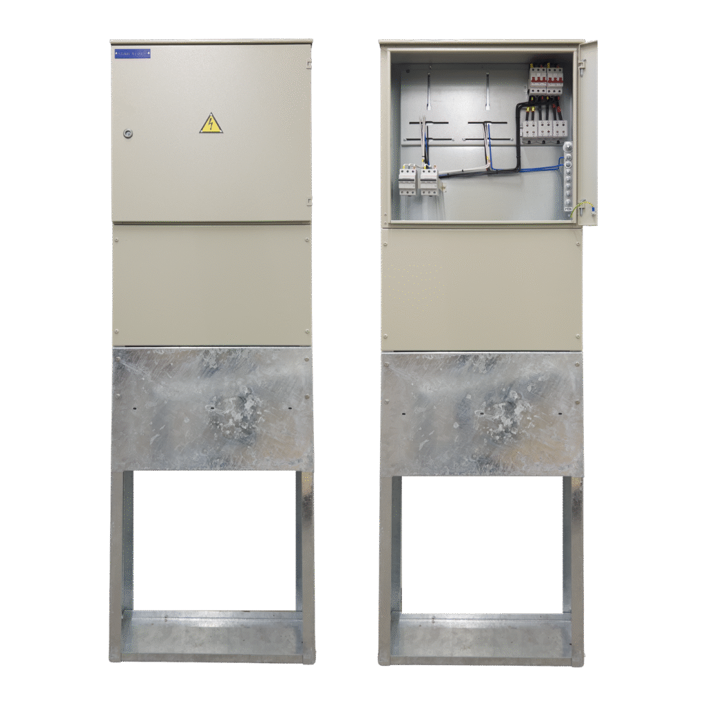 ĮEAS – 302 Introductory electrical metering cabinet with a buried foundation
