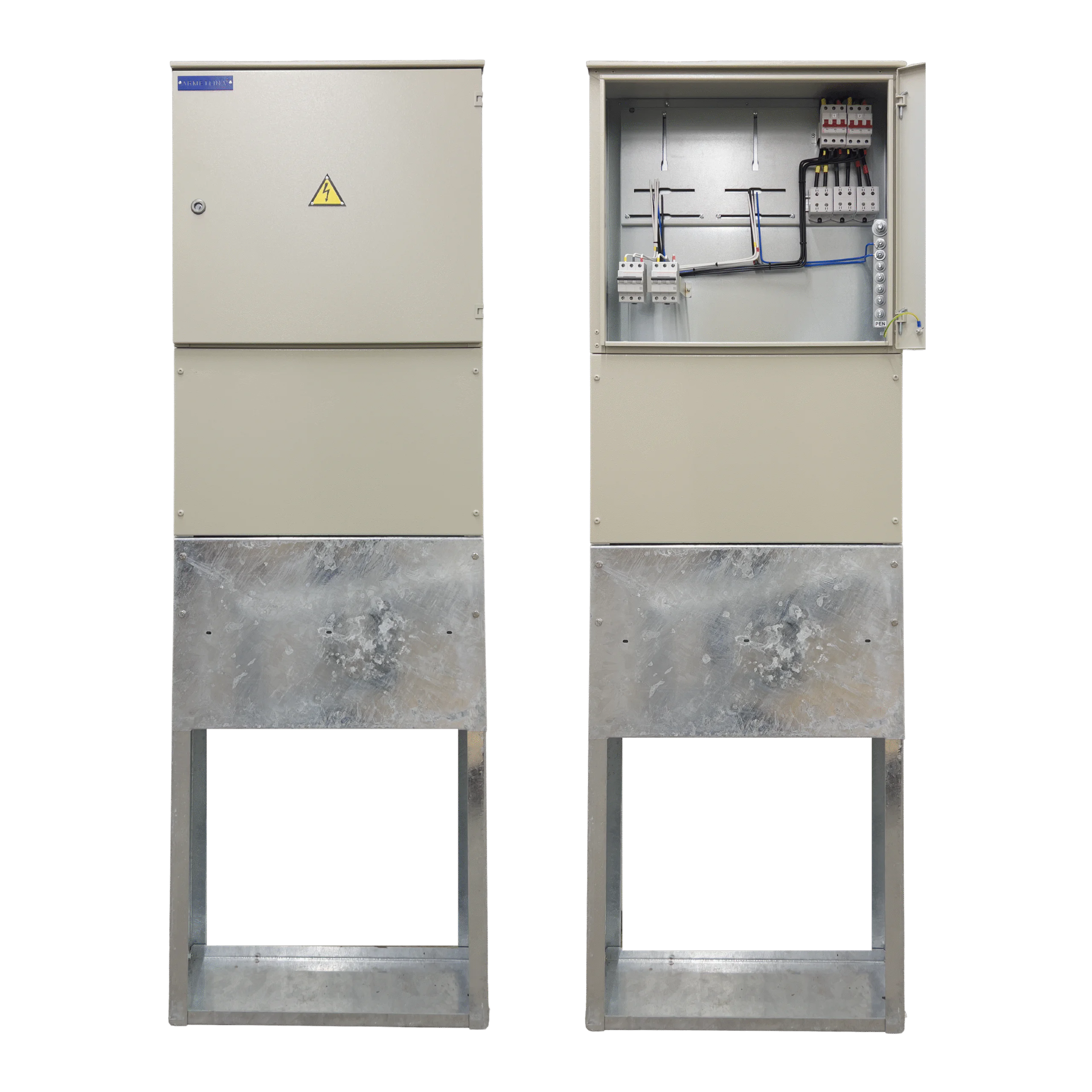 ĮEAS – 302 Introductory electrical metering cabinet with a buried foundation
